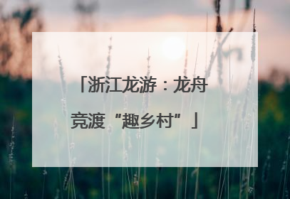 浙江龙游：龙舟竞渡“趣乡村”