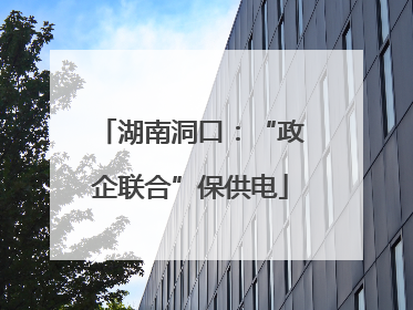 湖南洞口：“政企联合”保供电