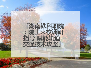 湖南铁科职院：院士来校调研指导 赋能轨道交通技术攻坚