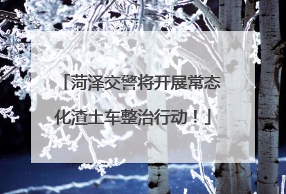 菏泽交警将开展常态化渣土车整治行动！