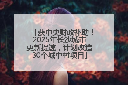 获中央财政补助！2025年长沙城市更新提速，计划改造30个城中村项目