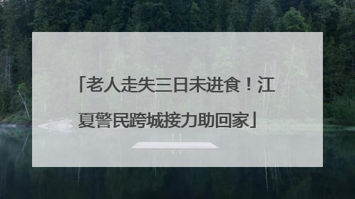 老人走失三日未进食！江夏警民跨城接力助回家