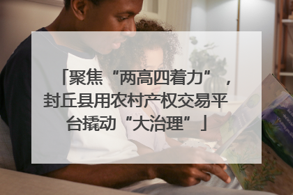 聚焦“两高四着力”，封丘县用农村产权交易平台撬动“大治理”