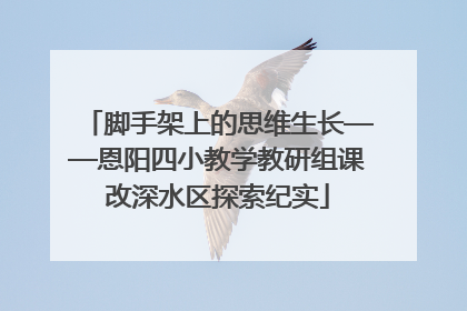 脚手架上的思维生长——恩阳四小教学教研组课改深水区探索纪实