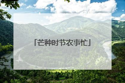 芒种时节农事忙
