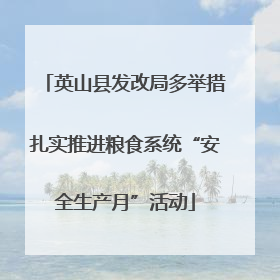 英山县发改局多举措扎实推进粮食系统“安全生产月”活动