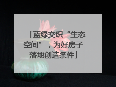 蓝绿交织“生态空间”，为好房子落地创造条件
