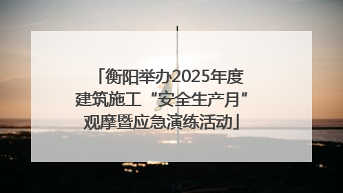 衡阳举办2025年度建筑施工“安全生产月”观摩暨应急演练活动
