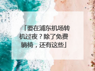 要在浦东机场转机过夜？除了免费躺椅，还有这些