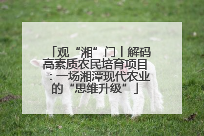 观“湘”门丨解码高素质农民培育项目：一场湘潭现代农业的“思维升级”