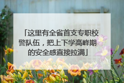 这里有全省首支专职校警队伍，把上下学高峰期的安全感直接拉满
