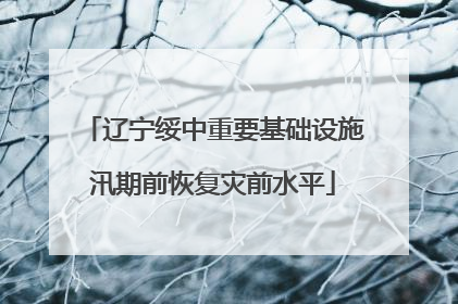 辽宁绥中重要基础设施汛期前恢复灾前水平