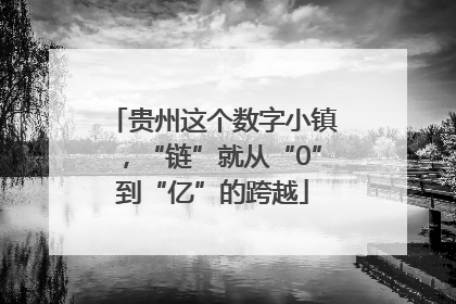 贵州这个数字小镇，“链”就从“0”到“亿”的跨越