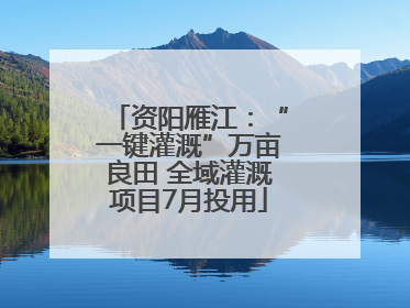 资阳雁江：“一键灌溉”万亩良田 全域灌溉项目7月投用