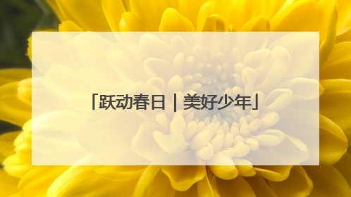 跃动春日｜美好少年