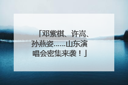 邓紫棋、许嵩、孙燕姿……山东演唱会密集来袭！