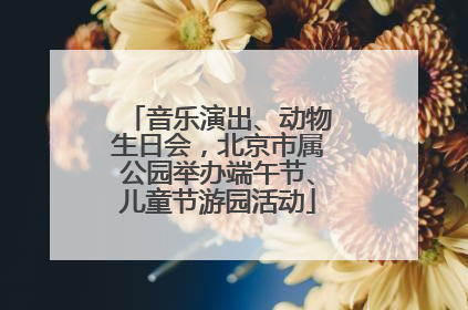 音乐演出、动物生日会，北京市属公园举办端午节、儿童节游园活动