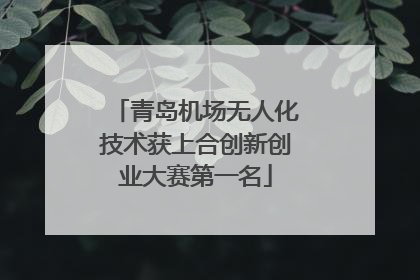 青岛机场无人化技术获上合创新创业大赛第一名