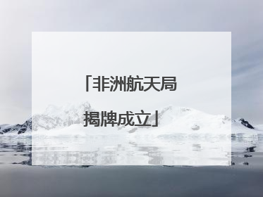 非洲航天局揭牌成立