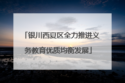 银川西夏区全力推进义务教育优质均衡发展