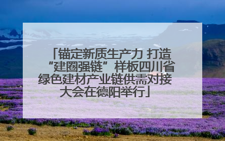 锚定新质生产力 打造“建圈强链”样板四川省绿色建材产业链供需对接大会在德阳举行