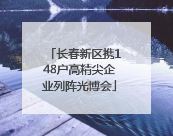 长春新区携148户高精尖企业列阵光博会