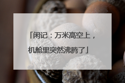 闲记：万米高空上，机舱里突然沸腾了