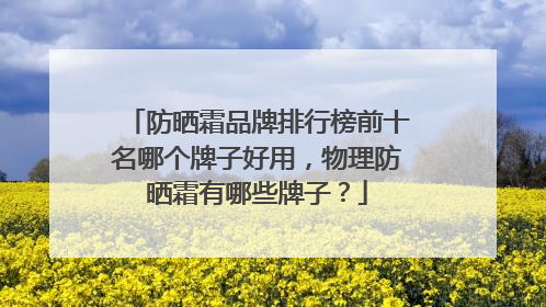 防晒霜品牌排行榜前十名哪个牌子好用，物理防晒霜有哪些牌子？