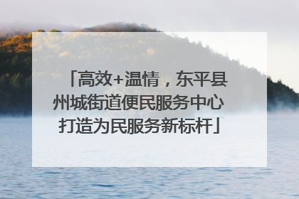 高效+温情，东平县州城街道便民服务中心打造为民服务新标杆