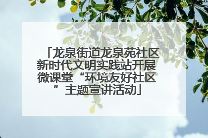 龙泉街道龙泉苑社区新时代文明实践站开展微课堂“环境友好社区”主题宣讲活动