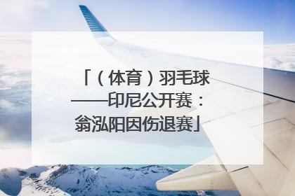 （体育）羽毛球——印尼公开赛：翁泓阳因伤退赛