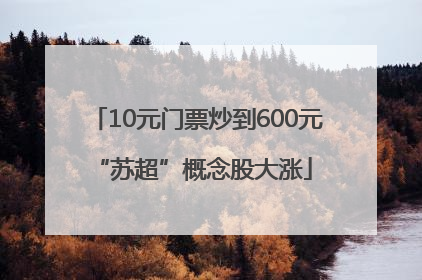 10元门票炒到600元 “苏超”概念股大涨