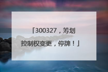 300327，筹划控制权变更，停牌！