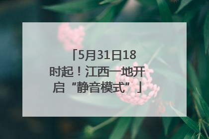 5月31日18时起！江西一地开启“静音模式”
