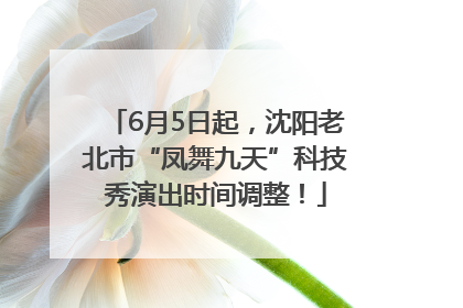 6月5日起，沈阳老北市“凤舞九天”科技秀演出时间调整！