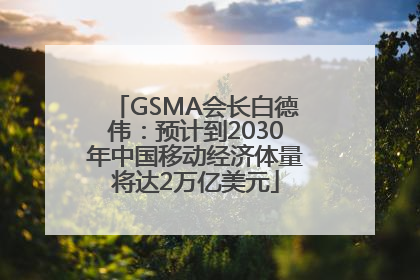 GSMA会长白德伟：预计到2030年中国移动经济体量将达2万亿美元